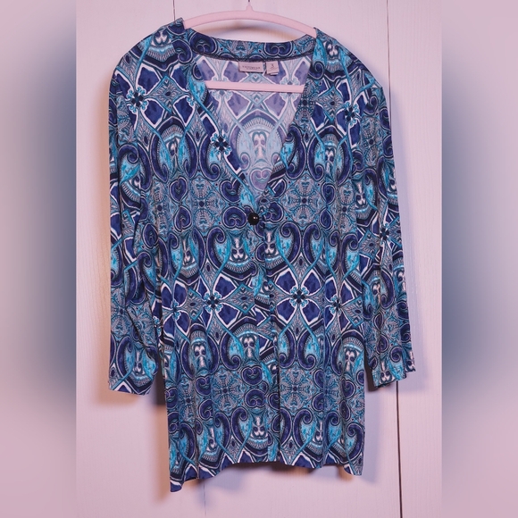 Easywear by Chico's Top Size 3 XL Single Button Closure Three Quarter Cardigan - Picture 6 of 11